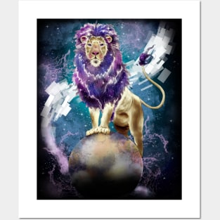 Galaxy Space Lion Posters and Art